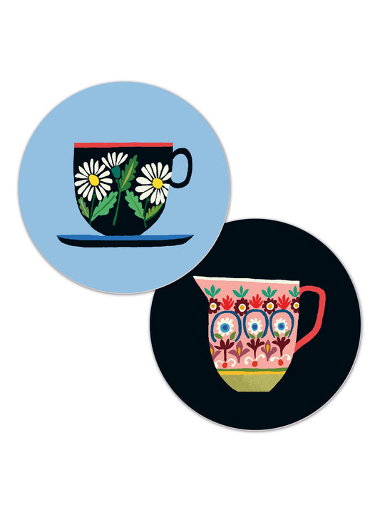 Drinks Coasters- reversible designs- Cup & Jug