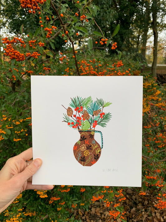 Berries &amp; Fir Giclée Print