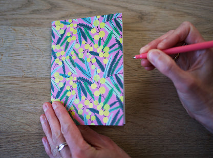 Pink Mimosa A6 Notebook