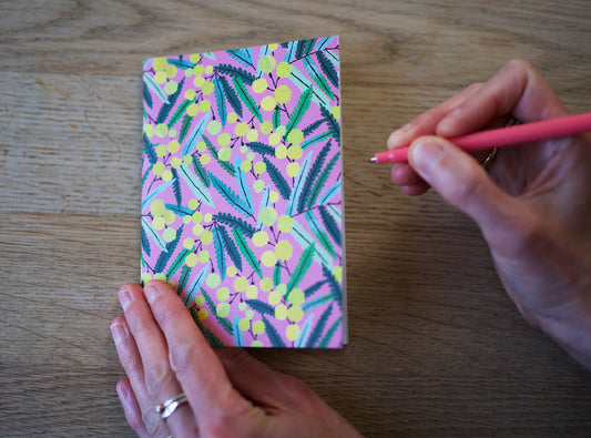 Pink Mimosa A6 Notebook